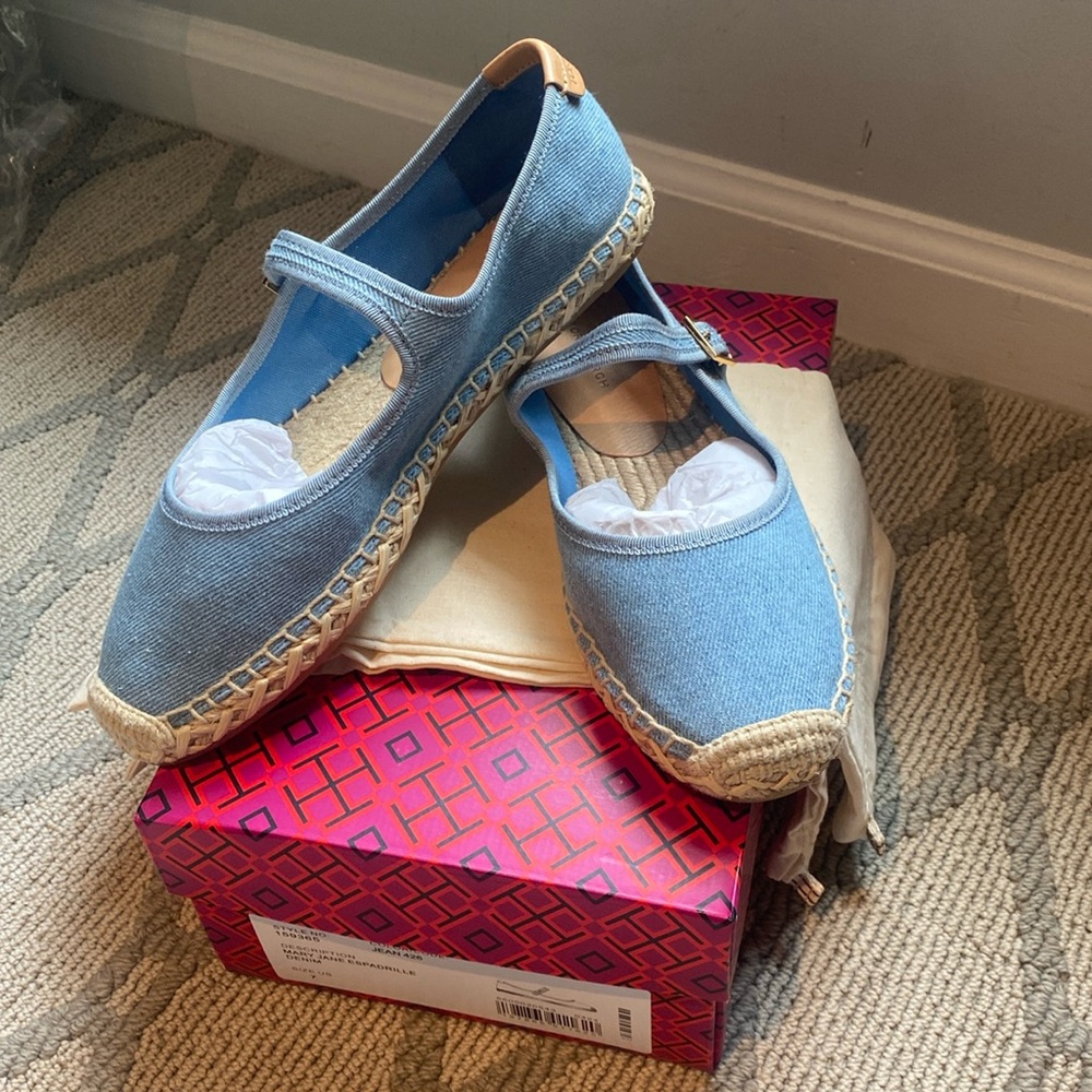 Tory Burch Mary Jane Espadrille in Denim